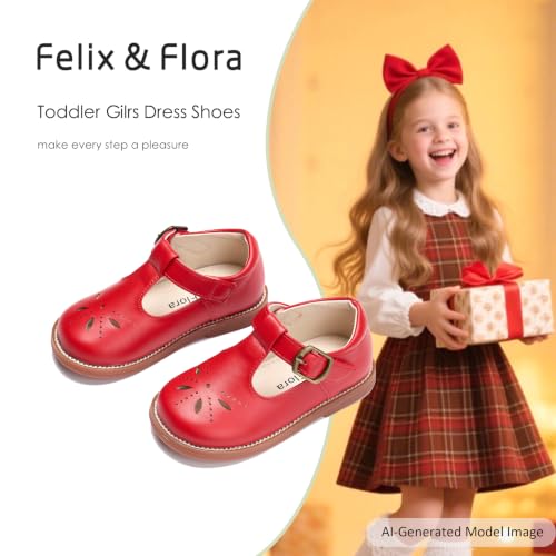Image of Felix & Flora Toddler Little Girl Princess Dress Shoes-Mary Jane Flats for Girl Party School Shoes
