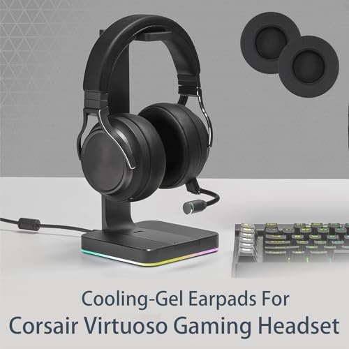 Repuestos Almohadillas para Corsair Virtuoso RGB Wireless XT SE, Almohadillas Auriculares Corsair Virtuoso, Piezas de Repuesto con Tela de Malla Suave y Espuma de Memoria - Negro MF miniatura 6