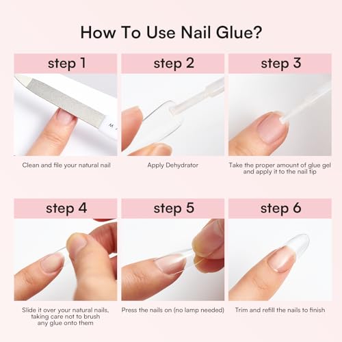 Makartt Nail Glue with Remover Kit: Super Strong,Quick Dry Nails Adhesive for Press-Ons 7ML, with Press on Nail Glue Remover, 30ML Fast Removal Debonder with 2 Droppers DIY Manicure at Home Salon