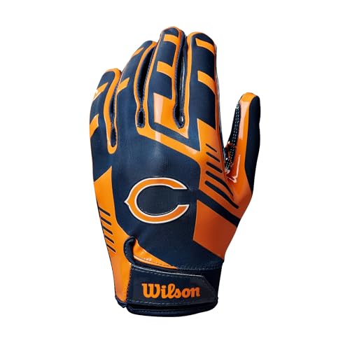Wilson AD NFL Stretch FIT Gloves, Bleu/Orange