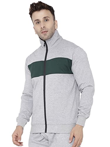 Image of CHKOKKO Fleece Men Winter Sports Running Zipper Collared Neck Stylish Jacket