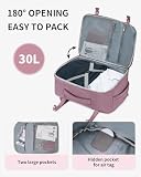 ECOHUB Plecak Podróżny do Ryanair EasyJet, Bagaż Podręczny na Laptopa z otwarciem 180°, Torba Kabinowa z Recyklingu rPET, Wodoodporny Plecak do Samolotu 45x36x20 cm 30L (Różowy)