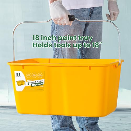 VOOMEY 23PC 18 Inch Paint Roller Kit,18" Paint Bucket, Small Paint Roller Set,Microfiber Paint Roller Covers,Paint Roller Extension Pole,Makes Working on Your Large Painting Projects Easy and Fast - Image 4