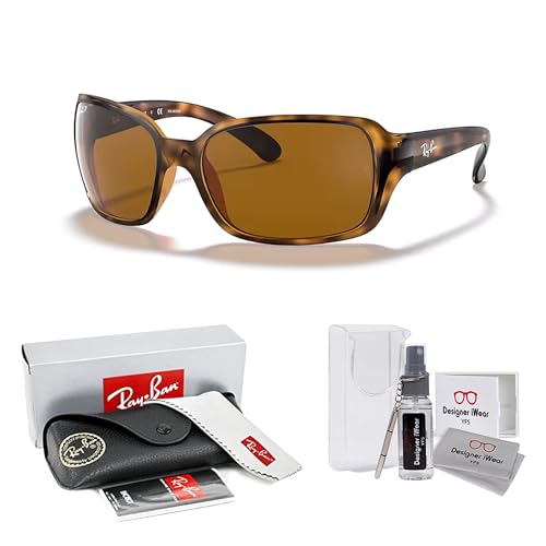Ray-Ban RB4068 Square Sunglasses For Women +BUNDLE with ACCESSORY EYEWEAR KIT2