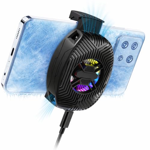 Fclvd Phone Cooler for Gaming Fast Cooling Semiconductor Cell Phone Fan with Low Noise Portable & Adjustable Phone Cooling Fan Compatible with iPhone & Android