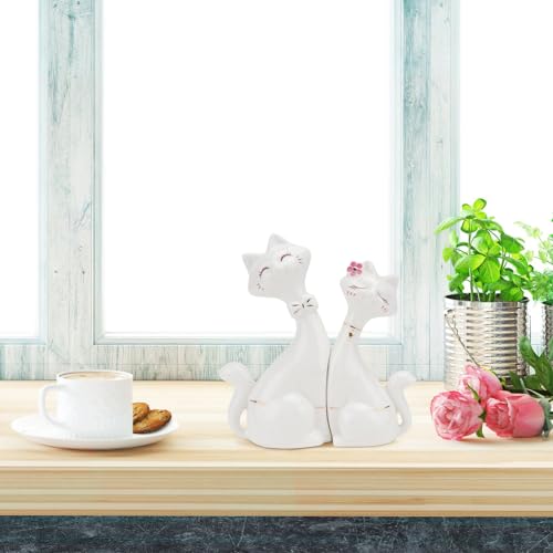 Chat en céramique blanche raffiné, décoration haut de gamme pour intérieur chic - 8