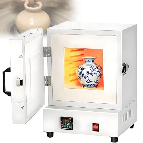 GLBMXDD Four électrique de Table Compact de 2000 W, température maximale de 1150 °C pour la Fabrication de Bijoux, la Fonte de métaux, l'émaillage de poterie et Les projets de Bricolage.