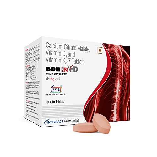 Bon K2 HD with Advanced Calcium – 100 Tablets| Enriched with Calcium Citrate Malate, Vitamin D3 and Vitamin K2-7, Multivitamin supplements for Men & Women Bon K2 HD with Advanced Calcium – 100 Tablets| Enriched with Calcium Citrate Malate, Vitamin D3 and Vitamin K2-7, Multivitamin supplements for Men & Women