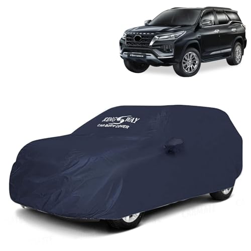 Image of KINGSWAY Accessories Mirror Pockets Waterproof Car Cover Only Compatible with Toyota Fortuner (Year 2025 Onwards - All Model) | Scratch and UV Protection All Weather Car Body Cover | Grey