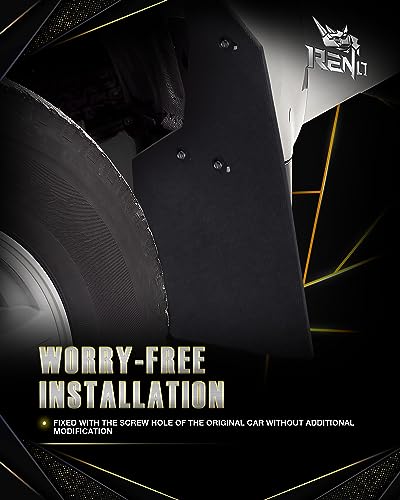 Image of RENO Ram Mud Flaps, Driver & Passenger Sides Splash Guards Heavy Duty Vehicle Sediment Protection Compatible with 2019+ Ram 1500 2500 3500 SRW Truck Model (Front + Rear, 4pcs)