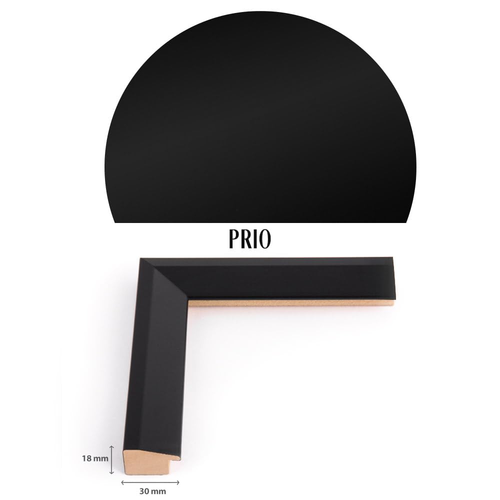 PRIO - Lámina decorativa (60 x 80 cm, con marco de fotos), color negro mate
