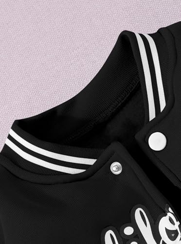 Hilinker Girls Outfits 2 Piece Activewear Long Sleeve Baseball Jacket and Sweatpants Set Tracksuit3