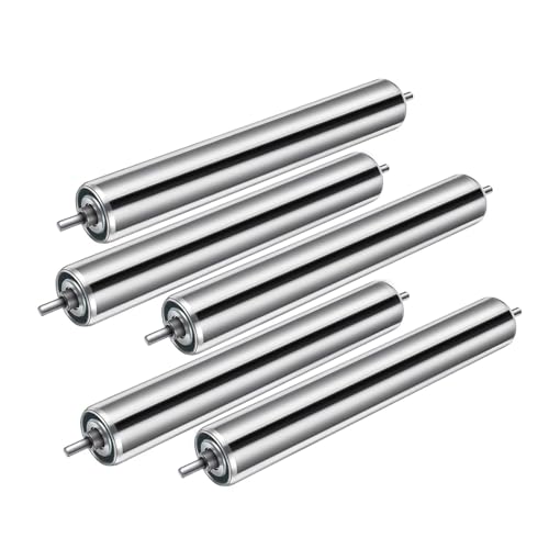 Image of Spring Loaded Stainless Steel Rollers - 1.2" Diameter x 11.8" Length - Unpowered Replacement for Material Handling Sawmill DIY Fence 5 Pack Support