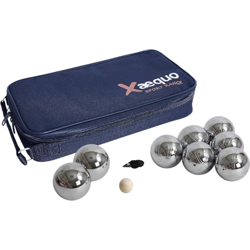 SHOP-STORY - Juego de petanca de metal - 8 bolas con funda de transporte, cerdito y cordón de medición - Ocio exterior