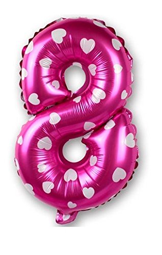 Image of GrandShop 50648 Eight Number Foil Toy Balloon 17 inch Inch - Pink