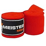 Meister Junior 108' Elastic Cotton Hand Wraps for MMA & Boxing (Pair) - Red