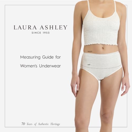 Image of Laura Ashley Women's Cotton Brief Underwear Set, High-Waisted Panties for Women, 5-Pack