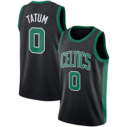 SWA Camiseta de Baloncesto # 0 Celtics Tatum Uniforme de Baloncesto Chaleco de Baloncesto Chaleco de Entrenamiento Deportivo cómodo y Transpirable para Hombres S-2XL-black-S