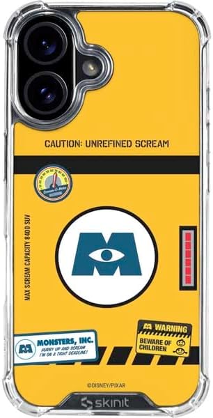 Skinit Clear Phone Case Compatible with iPhone 16 - Officially Licensed Disney Monsters Inc. Mike Portrait Design