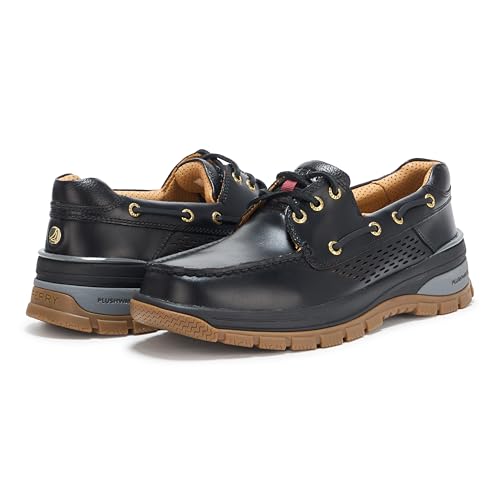 Sperry Mens Shoes Men's Gold Billfish PLUSHWAVE Boat Shoe, Black, 103