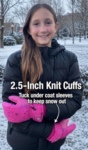 Image of N'Ice Caps Kids Waterproof Winter Thinsulate Warm Gloves | Boys and Girls Snow Ski Gloves with Durable Grippers on Palms, Fingers and Thumbs, 3M Insulation Ideal for Cold Weather