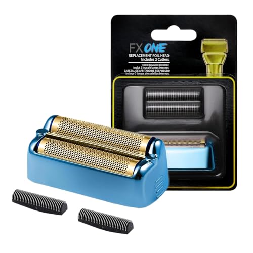 FXONE Shaver Replacement Foil and Cutter Compatible with BaBylissPRO FXONE Double Foil Stick Shaver,FX79RF2G Hypoallergenic Extra-close Shaver Replacement Head (Blue/1 Pack)