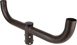 Double Bullhorn Mounting Bracket for 2 Lighting Fixtures with 2-3/8" Slip Fitter,Post Light Accessories for Led Area Lights,2 Arms at 180 Degree,Bullhead Tenon Adapter,Heavy Duty Steel,Dark Bronze