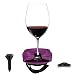 Outdoor Portable Wine Glass Holder by Bella D’Vine – 3 Attachments include Lawn Wine Stake For Picnics, Base For Boats and Hot Tubs, Strap For Patio Chairs – Wine Accessory Gift For Her - Purple