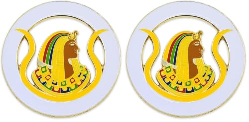 Image of DOI Daughters of Isis Round Masonic Auto Emblem - [White & Gold][3'' Diameter] (Pack of 2)
