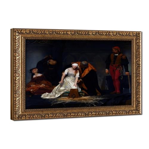 Impression sur toile haut de gamme de Paul Delaroche avec cadre de suspension robuste