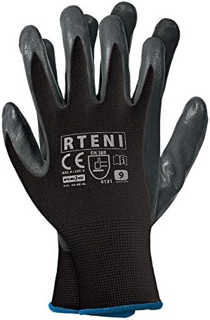 Arbeitshandschuhe mit Nitril - Beschichtung schwarz 9