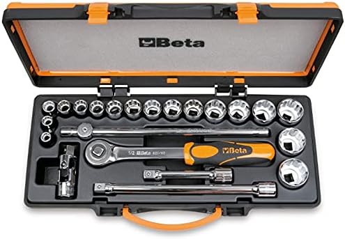 Beta 920AS/C17X 17 Piece Sockets, Extension Bar, Universal Joint, Sliding T-Handle and Ratchet Assortment in case