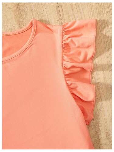 OYOANGLE Girl's 3 Pack Ruffle Cap Sleeve T-Shirt Crew Neck Summer Tee Shirt Striped Tops4