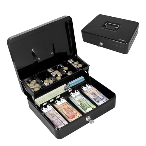 Caja De Metal Pequeña Con Cerradura Y Llaves – 11.5 X 8.5 X 5.8 Cm – Verde – Para Efectivo, Joyas, Billetes, Objetos De Valor
