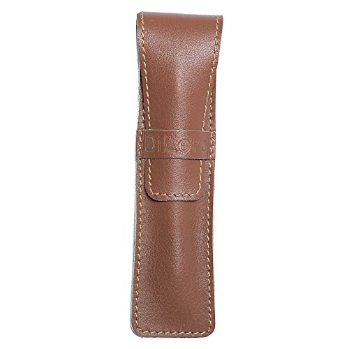 Diloro Full Grain Genuine Leather Single Pen Case Sleeve Pencil Holder Pouch (Buffalo Sepia Tan) #TOP4