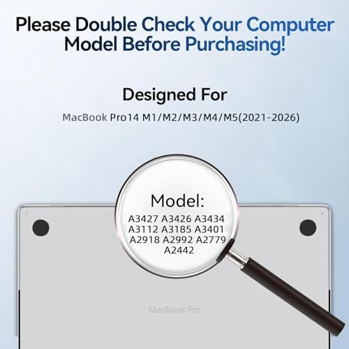 Image of Magnetic Anti Blue Light Screen Protector for MacBook Pro 14 Inch (2021-2026,M1, M2, M3, M4, M5 Pro /Max), Removable MAC 14.2 inch Blue Light Filter , Bubble-Free Install, Eye Protection Glare Laptop Screen Protector