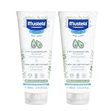 Mustela 2 in 1 Cleansing Gel, Baby Body & Hair Cleanser for Normal Skin, Tear-Free, with Natural Avocado Perseose, 6.76 Fl. Oz (Pack of 2)