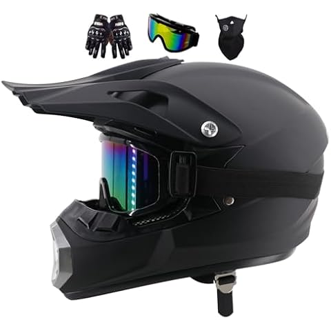Youth Motocross Full Face Helmet with Goggles Cover