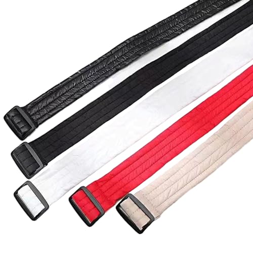 1 Piece Womens Cotton Quilted Puffer Waist Strap Wrap Around Self-Tie Sash Belt Waistband with Buckle for Jacket Coat3