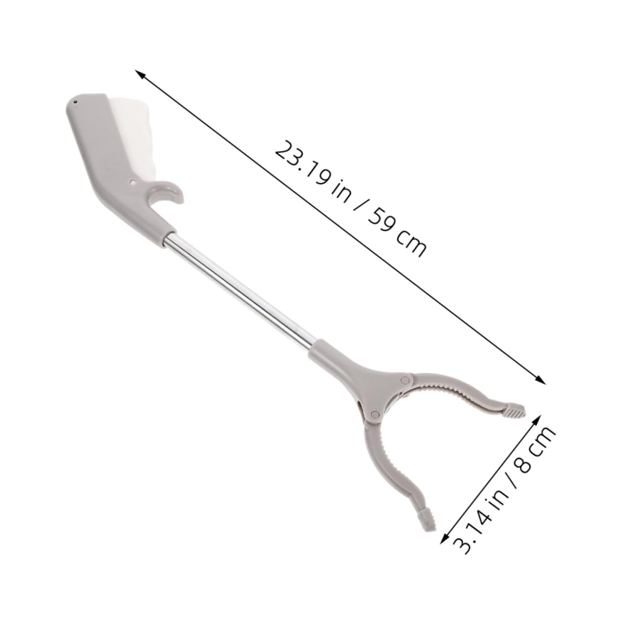 60cm Stainless Steel Trash Picker Grabber Tool with Thickened Plastic Clamp, Outdoor Garbage Clamp for Rubbish Pickup and Waste Collection, Sanitation Cleanup Equipment