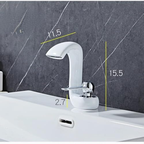 Robinet de lavabo cascade blanc pour une salle de bain moderne