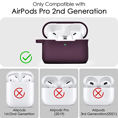 Image of Case for Airpods Pro 1st 2nd Generation - VISOOM Airpods Pro 1 /2 Cases Cover Women Silicone iPod Pro 2 Earbuds Wireless Charging Case Girl Bling Keychain for Apple Airpod Gen Pro 2