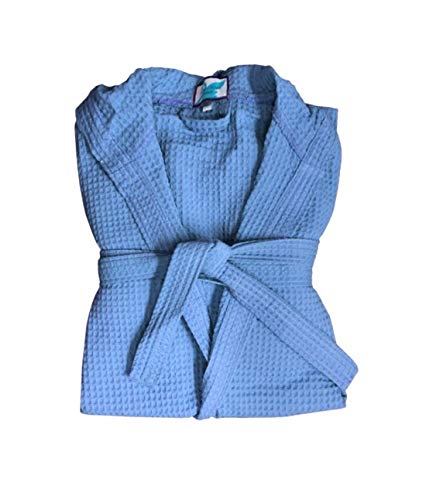 Blanco Raya - Accappatoio Nido D'Ape Di Puro Cotone Con Cappuccio Tinta Unita: Polo. - Sky, Accappatoio Adulto, Xxxl, Cotone