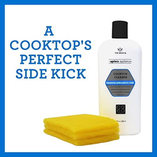 image for TriNova Premium Cooktop Cleaner and Scrubbing Pads. Best Cleaning Kit 