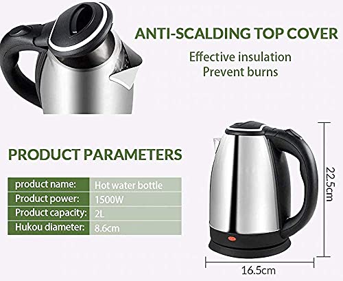 Image of 2 Liter 1500 Watt Electric Water Kettle 2 Liter Hot Water Boiler Water Heater Jug Tea Maker Auto Power Cut used for boiling Water, making tea and coffee, instant noodles, soup etc (1Pcs)