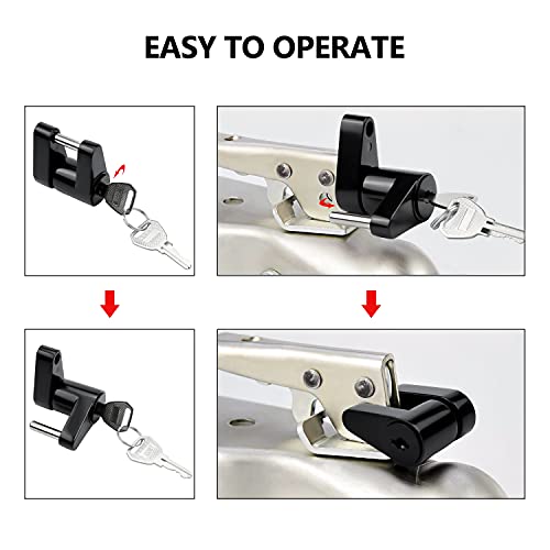 Cenipar Black Trailer Tongue Coupler Lock Pin,Dia 1/4 Inch, 3/4 Inch Span,Security Full Protection Towing Power Hauling,Used For Trailer Boat Rv Truck Car's Coupler(Pack Of One) #TOP3