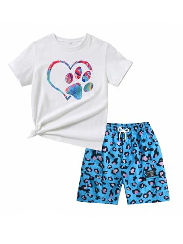 Image of Girl Summer Clothes Set - Toddler Girl Outfits Comfortable Short-Sleeves And Shorts Clothes For Kids