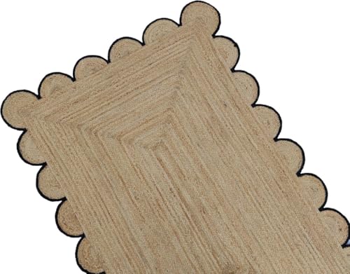 Tapis festonné en jute de 1,8x2,1 m pour réchauffer l'ambiance de votre chambre - 2