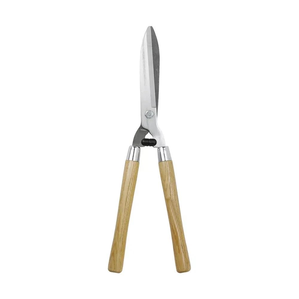 Optimal Products Hedge Scissor Wooden Handle Garden Secateurs, Gardening Pruning Shears,Scissors, Bypass Secateurs, Pruners For Branches, Hedges And Flowers Lopper Plant Pruning Trimming Knife Sharpener (Hedge Scissor Wooden Handle)