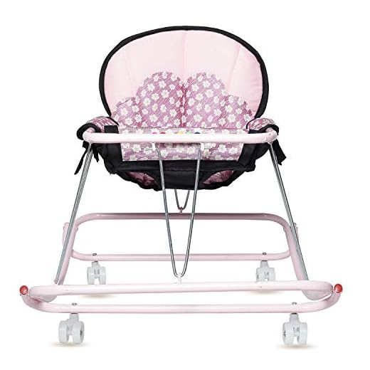 GoodLuck Baybee Kids Round Walker Cum Rocker | Hanging Walker Foldable Walker Suitable for Boys and Girls 6-18 Months - Pink